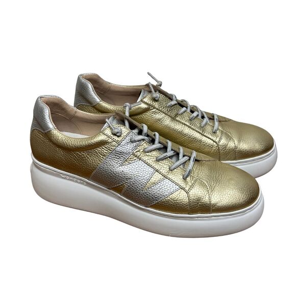 Wonders Zurich Gold A-2650 Leather Women's Platform Sneakers Size 41 US 10 - Picture 2 of 11